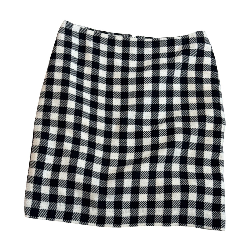 Talbots‎ Petite Black White Gingham Check Pencil Skirt Size 6P